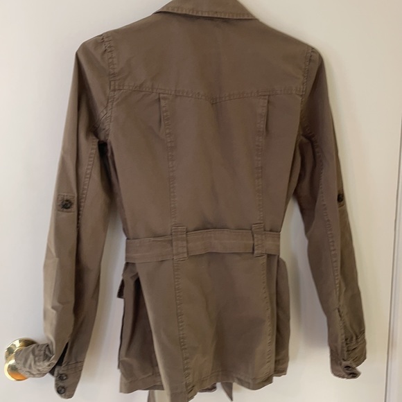 Gap Olive green cotton utility jacket, lined, roll sleeves - Picture 4 of 8